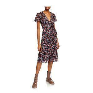 NWT Michael Kors Women's Plunging Neckline Floral Sundress Size M $200 V0151
